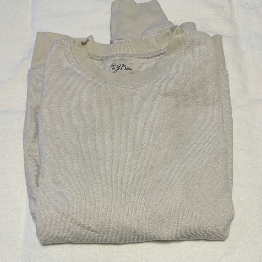 J. Crew Men's Cream Knit Crewneck Sweater